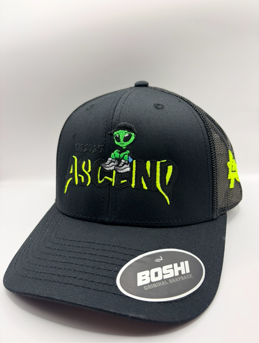 Black neon alien cap