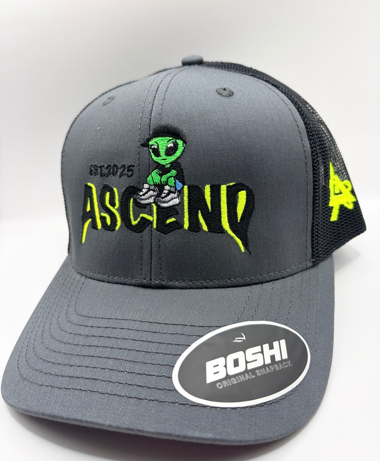 Grey/black neon alien cap
